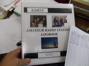 DGES students (temporary) operating amateur radio log book.