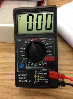 We used a digital multimeter to test our circuits.